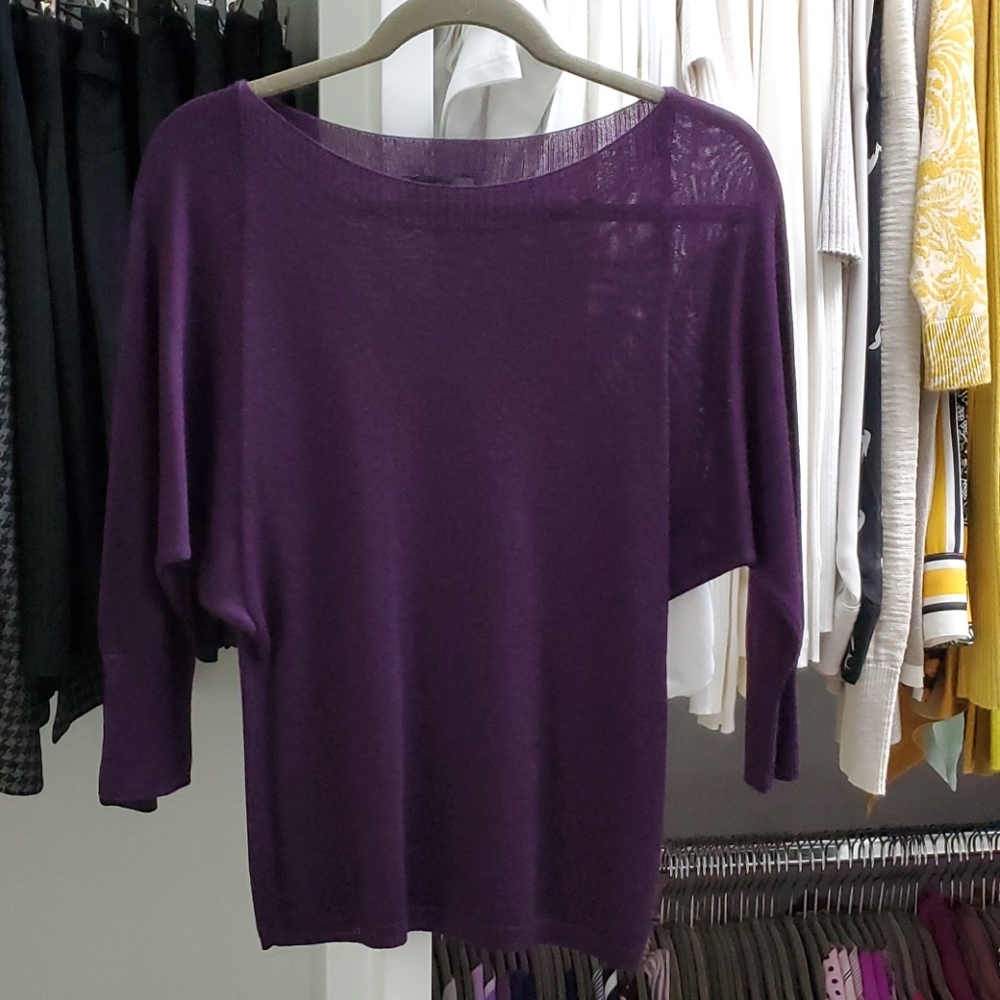 The Limited Purple 3/4 Dolman Sleeve Sweater Sz XS